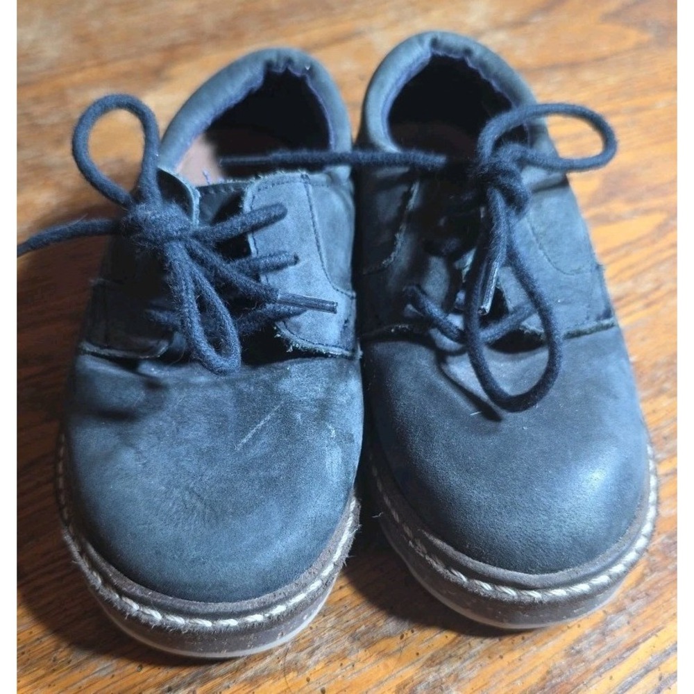 Zara Baby Lace Up Dress Shoes Blue Gray Suede US Size 7 Toddler EU 23